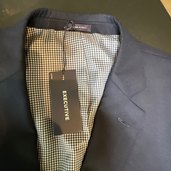 NWT Stafford Executive Classic Fit Blazer Navy Wool Men 48 REG Gold‎ Buttons - Picture 9 of 14